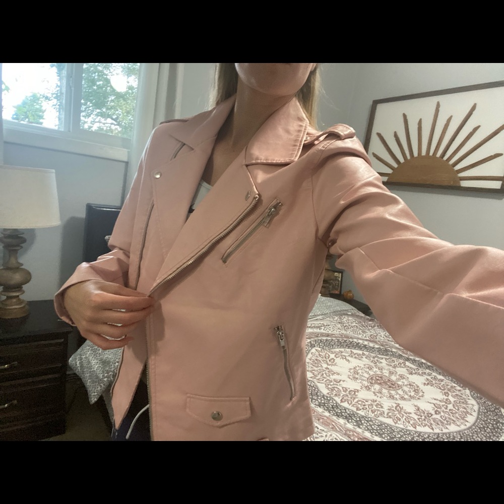 Pink leather jacket